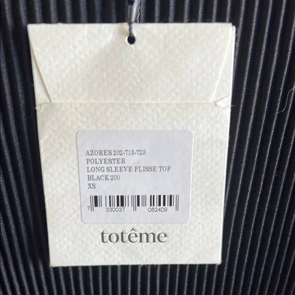 Toteme Black Gathered Azores Plisse Top xs - Picture 5 of 7